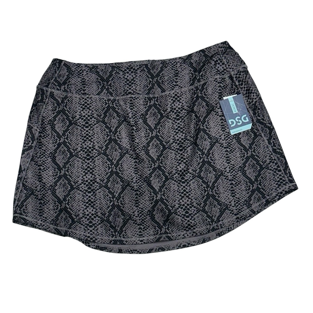 DSG High Performance TENNIS PICKLEBALL GOLF SKORT Snakeskin Purple Black XL
